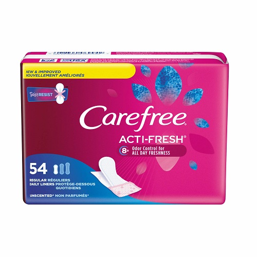 Carefree Body Shape Pant Liners, Regular, Multicolor Unscented 54 Count (Pack of 1), List Price is $4.99, Now Only $3.35, You Save $1.64