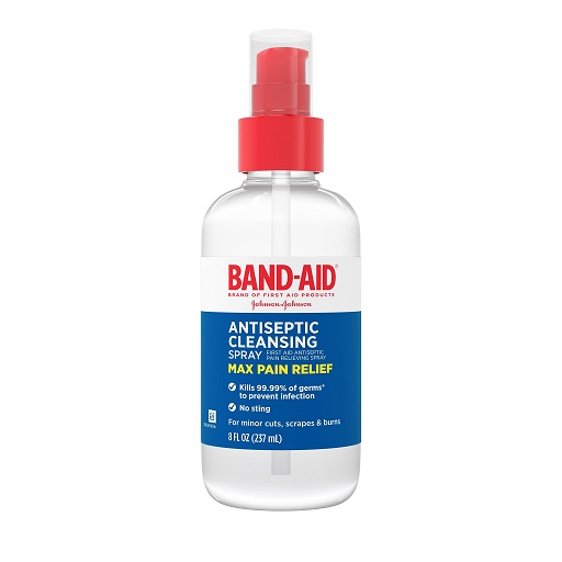 Band-Aid Brand Antiseptic Cleansing Spray, First Aid Antiseptic Spray Relieves Pain & Kill Germs, with Benzalkonium Cl Wound Antiseptic & Pramoxine HCl Topical Analgesic, 8 fl. oz, L Only $6.09
