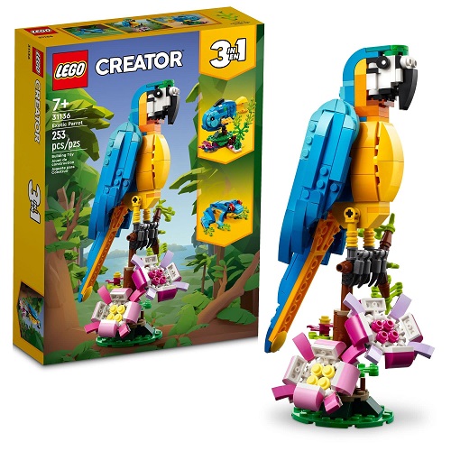 史低价！LEGO乐高 Creator创意百变系列 31136 鹦鹉、青蛙和鱼，原价$19.99，现仅售$16.00