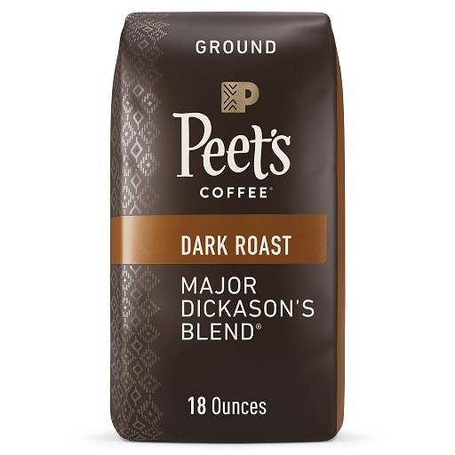 Peet's Major Dickason's深烘焙咖啡粉，18 oz，原价$23.00，现仅售$10.25 ，免运费！