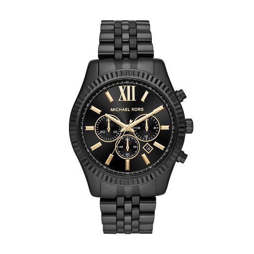 Michael Kors Lexington Chronograph Stainless Steel Watch Black, List Price is $295, Now Only $115.95, You Save $179.05