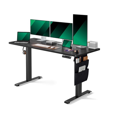 Marsail Standing Desk Adjustable Height, 55x24 Inch Electric Standing Desk with Storage Bag, Stand up Desk for Home Office Computer Desk Memory Preset with Headphone Hook  Only $129.30