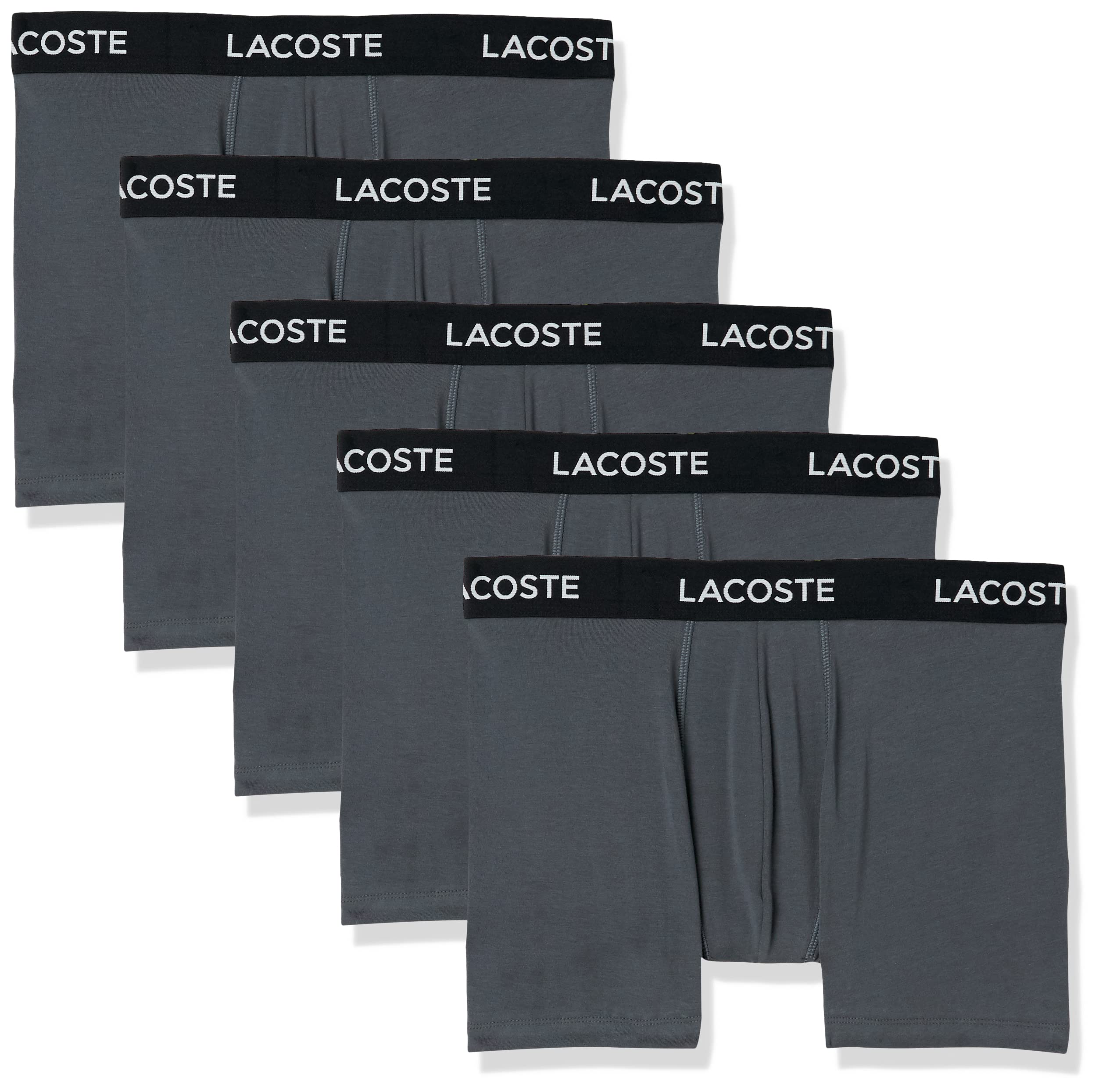 Cyber Monday 促销！Lacoste鳄鱼 男士 平角短裤5条装，原价$59.50，现仅售$24.67