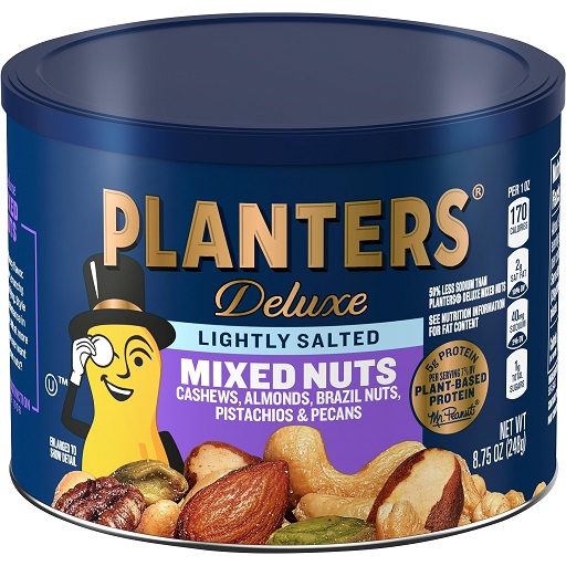 PLANTERS Lightly Salted Mixed Nuts, 8.75 oz canister, List Price is $7.99, Now Only $3.82