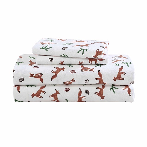 Eddie Bauer- Twin XL Sheet Set, Cotton Flannel Bedding Set, Brushed for Extra Softness, Cozy Home Décor (Fox Trail Orange, Twin XL) Fox Trail Orange Twin XL Sheet Set,  Only $29.26