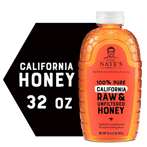 Nature Nate's 100% Pure Raw Unfiltered Honey In Squeeze Bottle -All natural Sweetener With No Additives, California, 32 Oz, Now Only $9.48