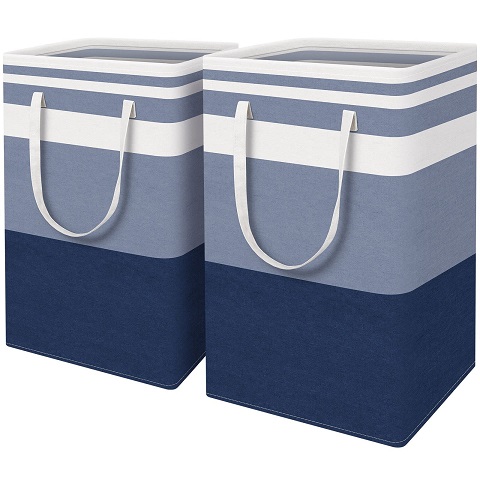 EpicTotes 2-Pack Large Laundry Basket, Collapsible Laundry Hamper, Freestanding Waterproof Laundry Bag, Tall Clothes Hamper-Extended&Reinforced Handles-for College Dorm,75L, Now Only $11.99