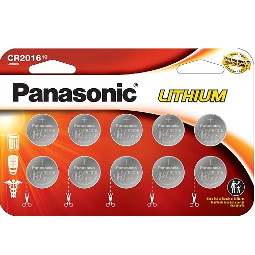 Panasonic松下 CR2016 3.0V 纽扣电池，10粒装，原价$9.99，现仅售$7.92