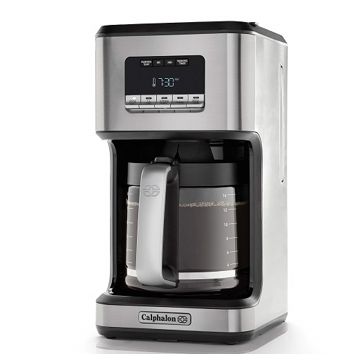 Calphalon Coffee Maker, Programmable Coffee Machine with Glass Carafe, 14 Cups, Stainless Steel, List Price is $89.99, Now Only $29.01