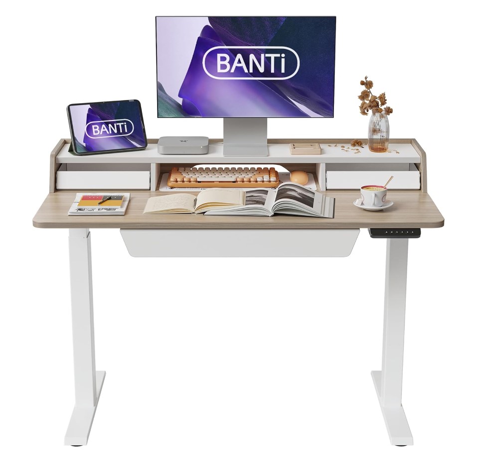 好价！BANTI 电动站立式办公桌，桌面尺寸48