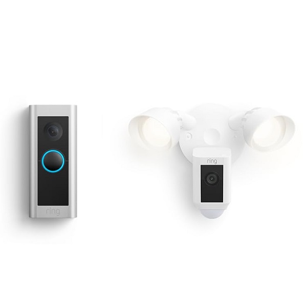 Ring Video Doorbell Pro 2 with Ring Floodlight Cam Wired (White), List Price is $449.98, Now Only $269.99, You Save $179.99