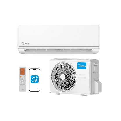 Midea 12000 BTU Mini Split AC/Heating System, 110/120V, 20.8 SEER2, Wifi Enabled Mini Split Air Conditioner, 19 db Ultra Quiet Energy Efficient Inverter AC with Heat Pump Pre-Charged, Only $799.98