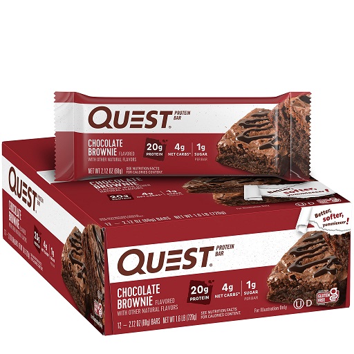史低价！Quest 巧克力Brownie   蛋白棒，12支装，原价$29.99，现点击coupon和自动折扣后仅售$15.79，免运费！