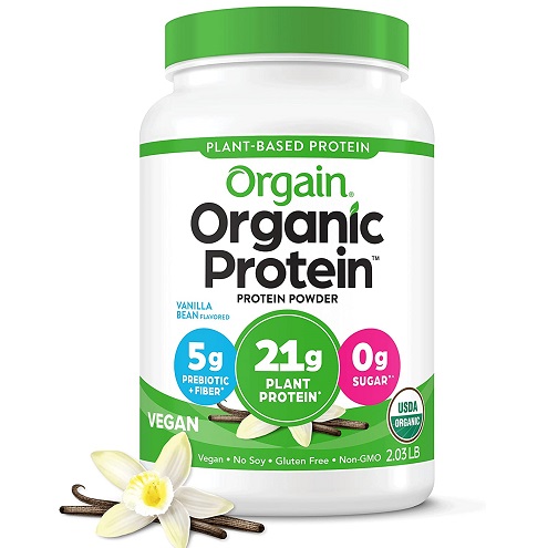 Orgain有机植物蛋白粉，香草味，2.03磅，现点击coupon后仅售$17.87，免运费