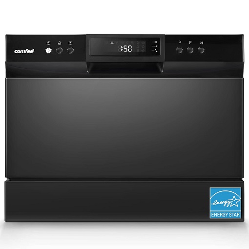 COMFEE’ Countertop Dishwasher, Energy Star Portable Dishwasher, 6 Place Settings & 8 Washing Programs, Speed, Baby-Care, ECO& Glass, Dish Washer for Dorm, RV& Apartment, Only $229.99