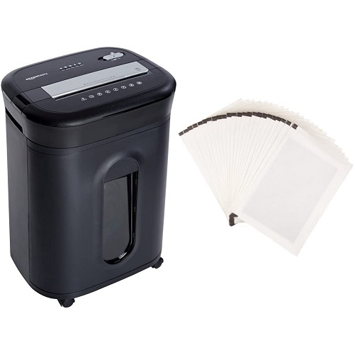 Amazon Basics 15-Sheet Cross-Cut Paper, CD Credit Card Office Shredder & SP24 Paper Shredder Sharpening & Lubricant Sheets - Pack of 24, List Price is $136.59, Now Only $60.6, You Save $75.99