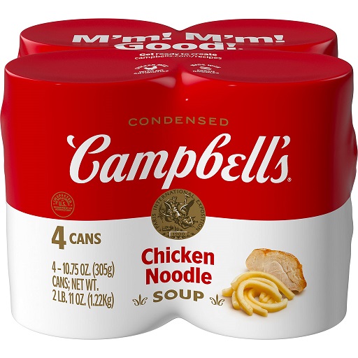 Campbell's 濃縮雞肉麵湯罐頭，10.75oz/罐，共4罐 ，現僅售$3.72 ， 免運費。