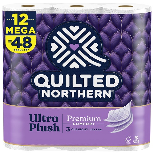 Quilted Northern Ultra Plush Toilet Paper, 12 Mega Rolls = 48 Regular Rolls White 12 Count, List Price is $14.49, Now Only $11.86