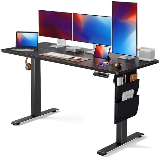 Marsail Standing Desk Adjustable Height, 55x24 Inch Electric Standing Desk with Storage Bag, Stand up Desk for Home Office Computer Desk Memory Preset  Only $128.69