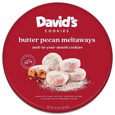 David’s Cookies Gourmet Butter Pecan Meltaway Cookies Gift Basket – 32oz Butter Cookies with Crunchy Pecans and Powdered Sugar – All-Natural Ingredients – Kosher Recipe，Only $10.99