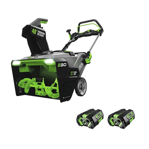 EGO Power+ SNT2112 21-Inch 56-Volt Lithium-Ion Cordless Snow Blower with Steel Auger - (2) 5.0Ah Batteries and Dual Port Charger Included, Black Dual Port Charger-w/2 5.0Ah batteries,  Only $524.00