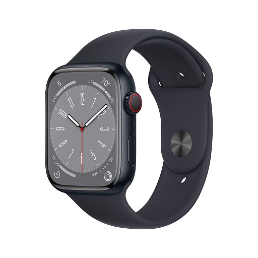 Apple Watch Series 8 [GPS + Cellular 45mm] Smart Watch w/Midnight Aluminum Case with Midnight Sport Band - S/M. Fitness Tracker, Blood Oxygen & ECG Apps, only  $354.99