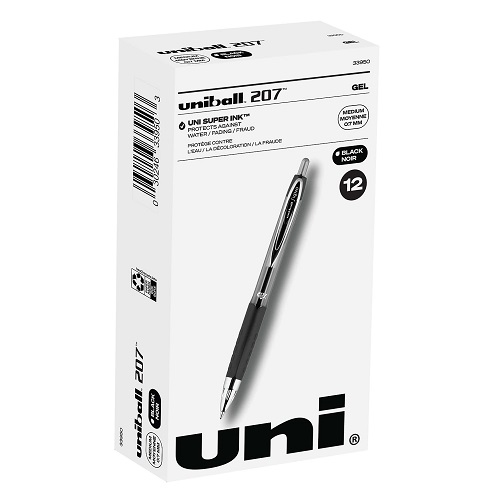 補貨！史低價！ Uniball Signo 207藍色 中性凝膠筆 12 支裝，0.7 毫米中號筆尖，原價$26.52，現僅售$6.68