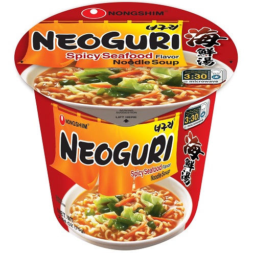 Nongshim Neoguri Spicy Seafood Ramen Noodle Soup, 6 Pack, Microwaveable Ramyun Instant Noodle Cup, Bold & Spicy Chili Peppers, Now Only $7.10
