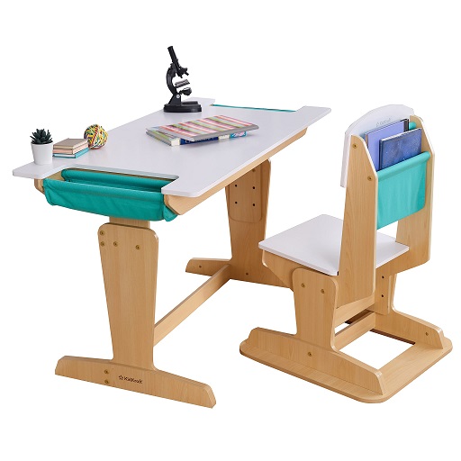KidKraft Grow Together Pocket Adjustable Desk & Chair Natural Natural Modern, List Price is $269.99, Now Only $153, You Save $116.99