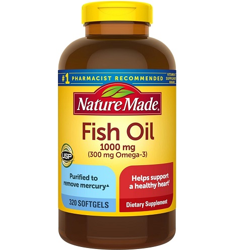 Nature Made Fish Oil 1000 mg Softgels, Fish Oil Supplements, Omega 3 Fish Oil for Healthy Heart Support, Omega 3 Supplement with 320 Softgels, 160 Day Supply,only $12.31