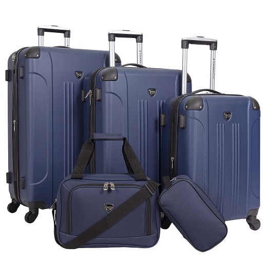 Travelers Club Chicago Hardside Expandable Spinner Luggages, Navy Blue, 5 Piece Set 5 Piece Set Navy Blue, List Price is $198, Now Only $116.4, You Save $81.6