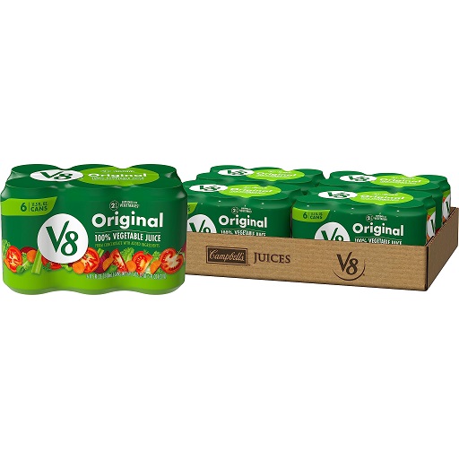 V8 100% 纯天然综合蔬菜汁, 11.5 oz/罐，共24罐， 现仅售$13.02，免运费！