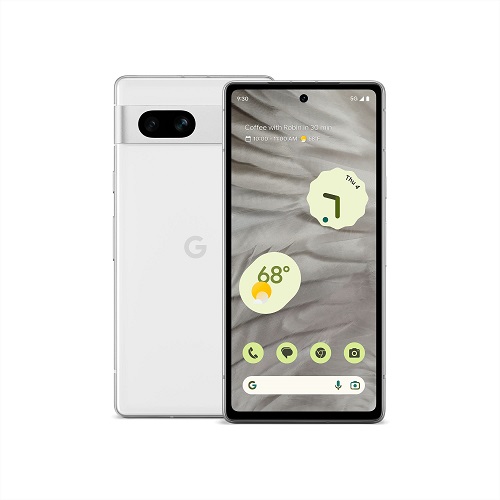 Google Pixel 7a - Unlocked Android Cell Phone with Wide Angle Lens and 24-Hour Battery - 128 GB -  Snow Phone Only Snow, List Price is $499, Now Only $374, You Save $125