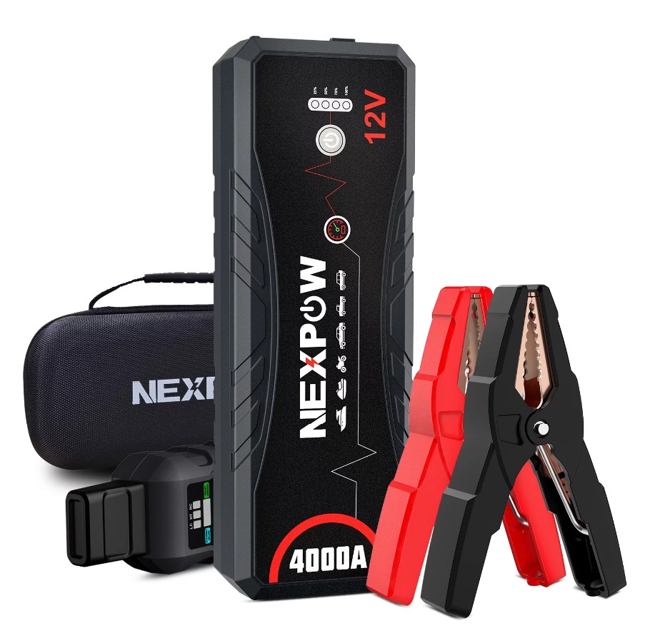 NEXPOW Battery Jump Starter, 4000A Peak 24000mAh Jump Starter (for All Gas and 10.0L Diesel Engines), 12V Portable Jump Box Battery Booster Power Pack with LED Light