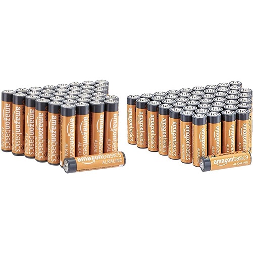 史低價！AmazonBasics高性能48個AAA + 36個AA鹼性電池，原價$28.75，現僅售$16.68