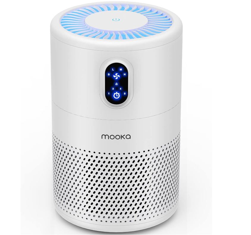 MOOKA Air Purifiers for Home Large Room up to 1076ft², H13 True HEPA Air Filter Cleaner, Remove Smoke Dust Pollen Pet Dander