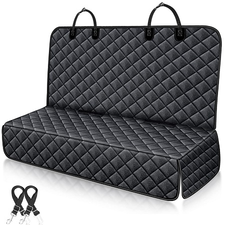 NESTROAD Bench Dog Car Seat Cover for Back Seat,Waterproof Dog Seat Covers,Heavy-Duty and Nonslip Backseat Protector Cover for Cars,Trucks & SUVs (Black,53