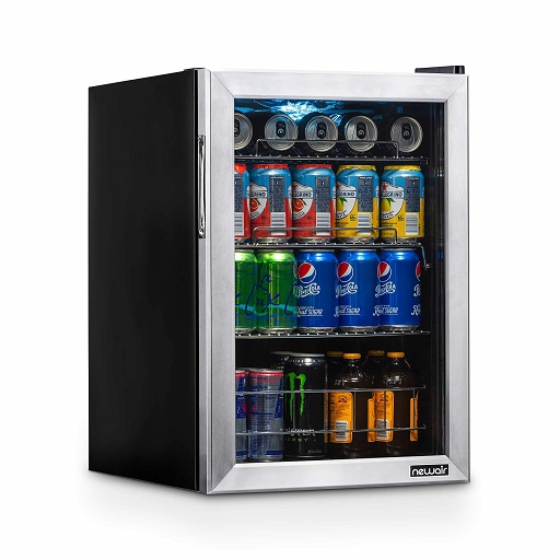 NewAir AB-850 Beverage Refrigerator Cooler with 90 Can Capacity - Mini Bar Beer Fridge with Right Hinge Glass Door - Cools to 37F - Stainless Steel 90 Can Stainless Steel Solid,0Only $259.60