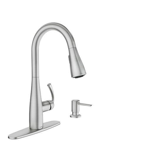 Moen Essie 87014SRS Spot Resist Stainless Pull-down Kitchen Faucet Set with Reflex Technology, Power Clean Spray Technology, Soap Dispenser, Upgrade, Style, Modern,  Only $117.73