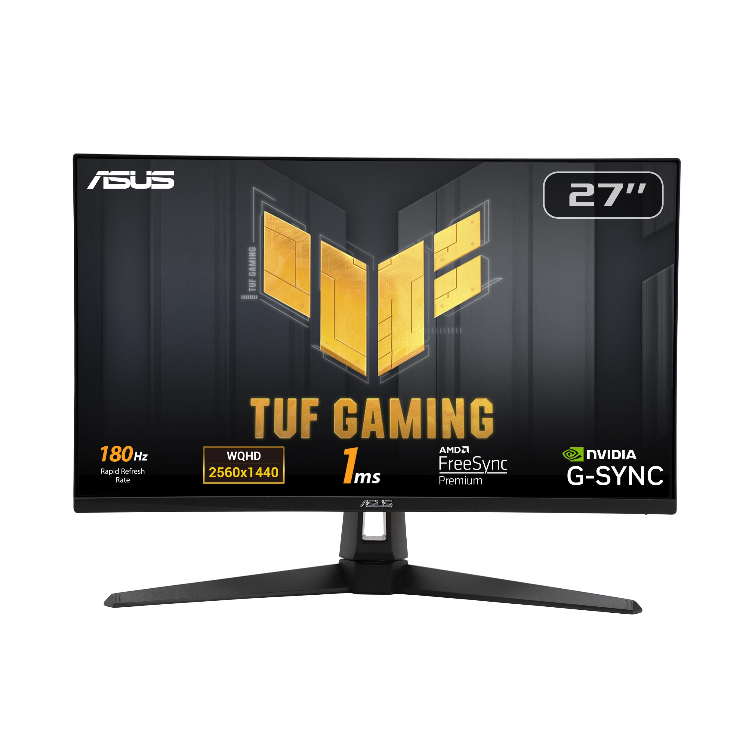 ASUS TUF Gaming 27” 1440P HDR Monitor (VG27AQ3A) – QHD (2560 x 1440), 180Hz, 1ms, Fast IPS, 130% sRGB, Extreme Low Motion Blur Sync, Speakers, Freesync Premium, G-SYNC Compatible, HDMI, Only $199.00