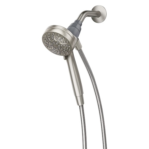 Moen Engage Magnetix Spot Resist Brushed Nickel 3.5-Inch Six-Function Eco-Performance Removable Handheld Showerhead with Magnetic Docking System, 26100EPSRN Spot Resist Brushed Nicke Only $34.99