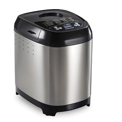 Hamilton Beach Digital Electric Bread Maker Machine Artisan and Gluten-Free, 2 lbs Capacity, 14 Settings, Black and Stainless Steel (29985) Black and Stainless Steel,  Only $87.99