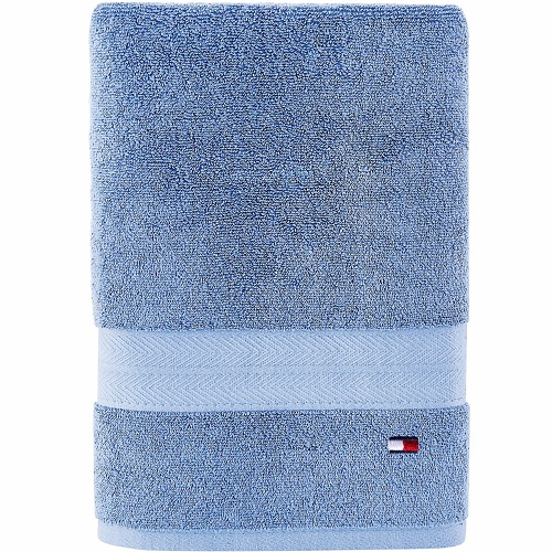 Tommy Hilfiger Modern American Solid Bath Towel, 30 X 54 Inches, 100% Cotton 574 GSM (Mist Blue) Mist Blue Bath Towel, List Price is $22.49, Now Only $5.99, You Save $16.5)