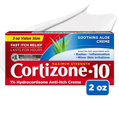 Cortizone 10 Maximum Strength Anti-Itch Cream with Soothing Aloe, 1% Hydrocortisone Creme, 2 oz. New Packaging, List Price is $7.99, Now Only $6.43