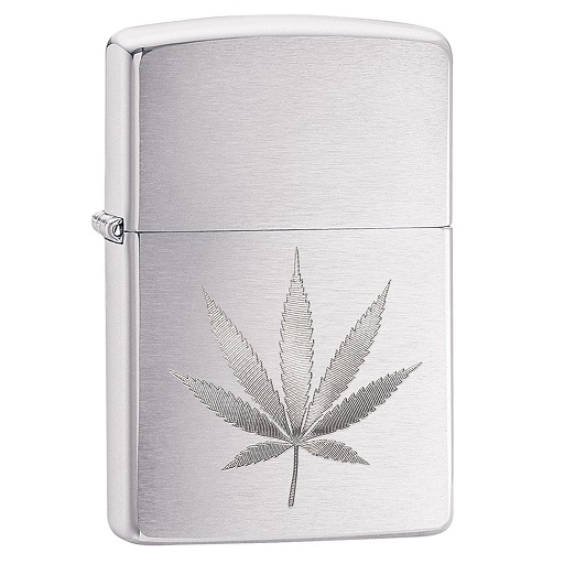 Zippo Brushed Chrome Marijuana Leaf Pocket Lighter (29587), One Size,High Polish Chrome, List Price is $26.95, Now Only $16.64