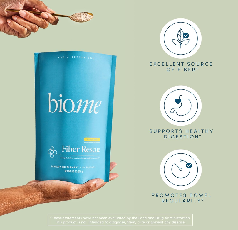 黑五好价！Bio.me 无糖益生元纤维粉，柠檬饮料口味，可促进胃肠道健康，非转基因，不含糖，9.5 OZ 30次用量，现仅售 $21.00 （30% off）！