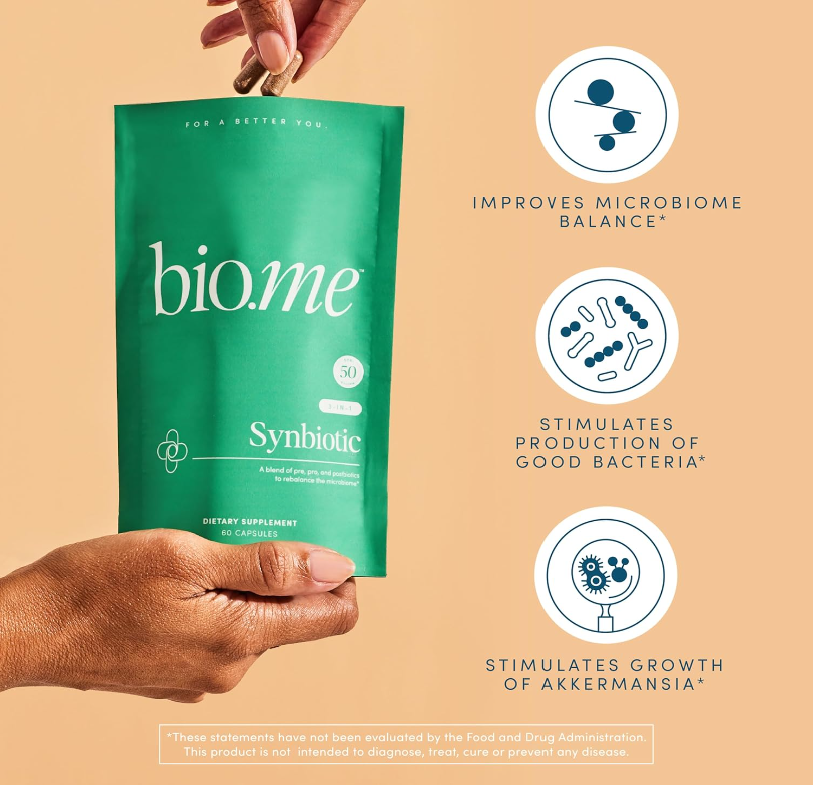 黑五好价！Bio.me Synbiotic 3 合 1胶囊，含益生元、益生菌和后生元，纯素，可维持肠道健康，提高免疫力，60 粒，现仅售 $31.5 （30% off）免运费！