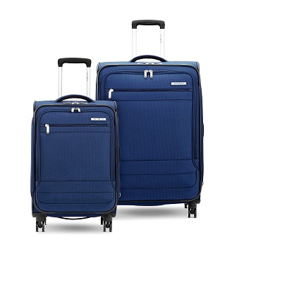 Samsonite Aspire DLX Softside Expandable Luggage with Spinners 2PC SET (Carry-on/Medium), Blue Depth, 2PC SET (Carry-on/Medium) Blue Depth 2-Piece Set (20/24),   Only $129.99