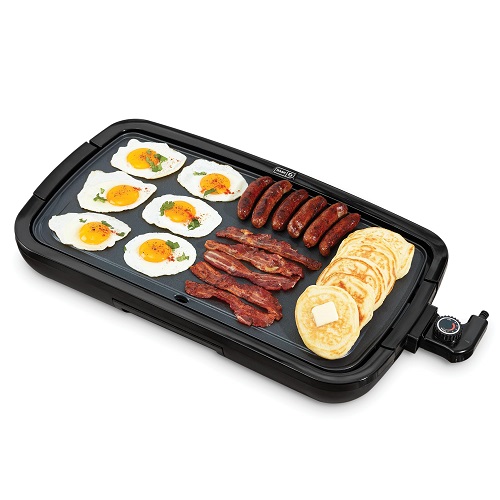 DASH Deluxe Everyday Electric Griddle with Dishwasher Safe Removable Nonstick Cooking Plate for Pancakes, Burgers, Eggs and more, Includes Drip Tray + Recipe Book, 20” x 10.5”, 1500-Watt, Only $39.9
