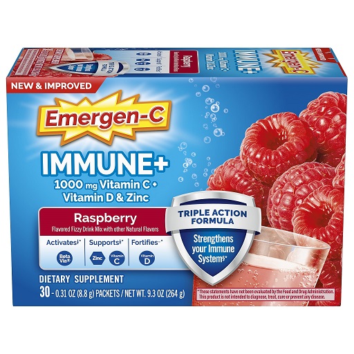 Emergen-C Immune+ Triple Action Immune Support Powder, BetaVia (R), 1000mg Vitamin C, B Vitamins, Vitamin D and Antioxidants, Raspberry – 30 Count Raspberry , List Price is $19.95, Now Only $8.17